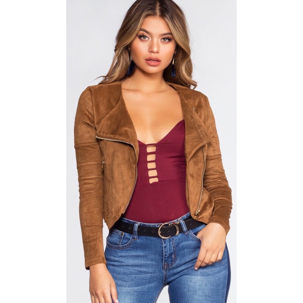 Zoe Suede Jacket - Camel